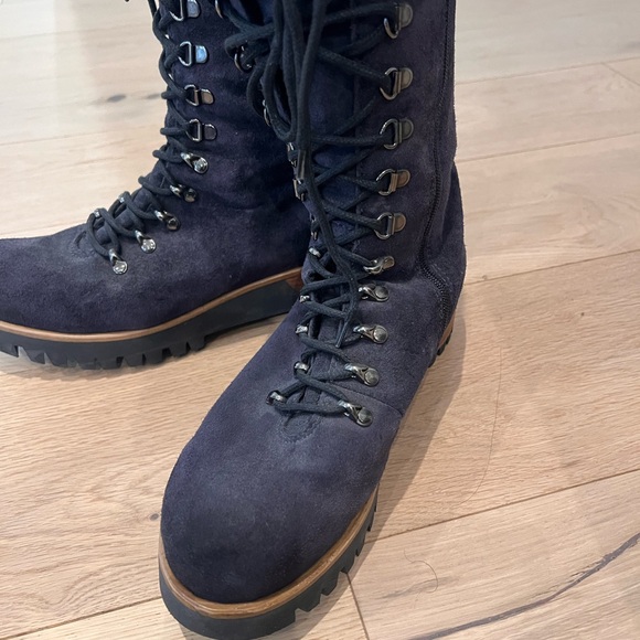 Stylish Navy Lace-Up Boots for Women - Picture 3 of 9